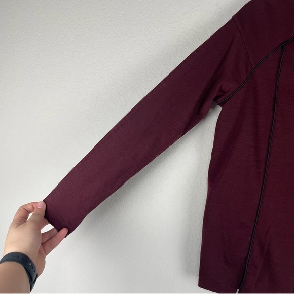 The Kooples Dark Red Wool Blend Long Sleeve Sweater Top - Picture 2 of 7